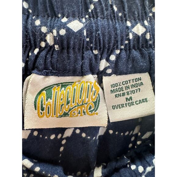 Collections Etc Womens Medium Blue White Western Boho Print - Picture 6 of 6